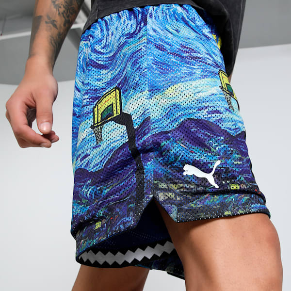Dylan Exhibit 7" AOP Basketball Shorts, Vivid Blue-AOP, extralarge-IND